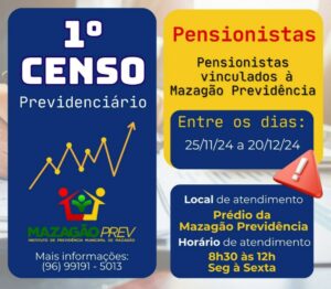 Mazagão Prev convoca servidores para o 1° Censo Previdenciário